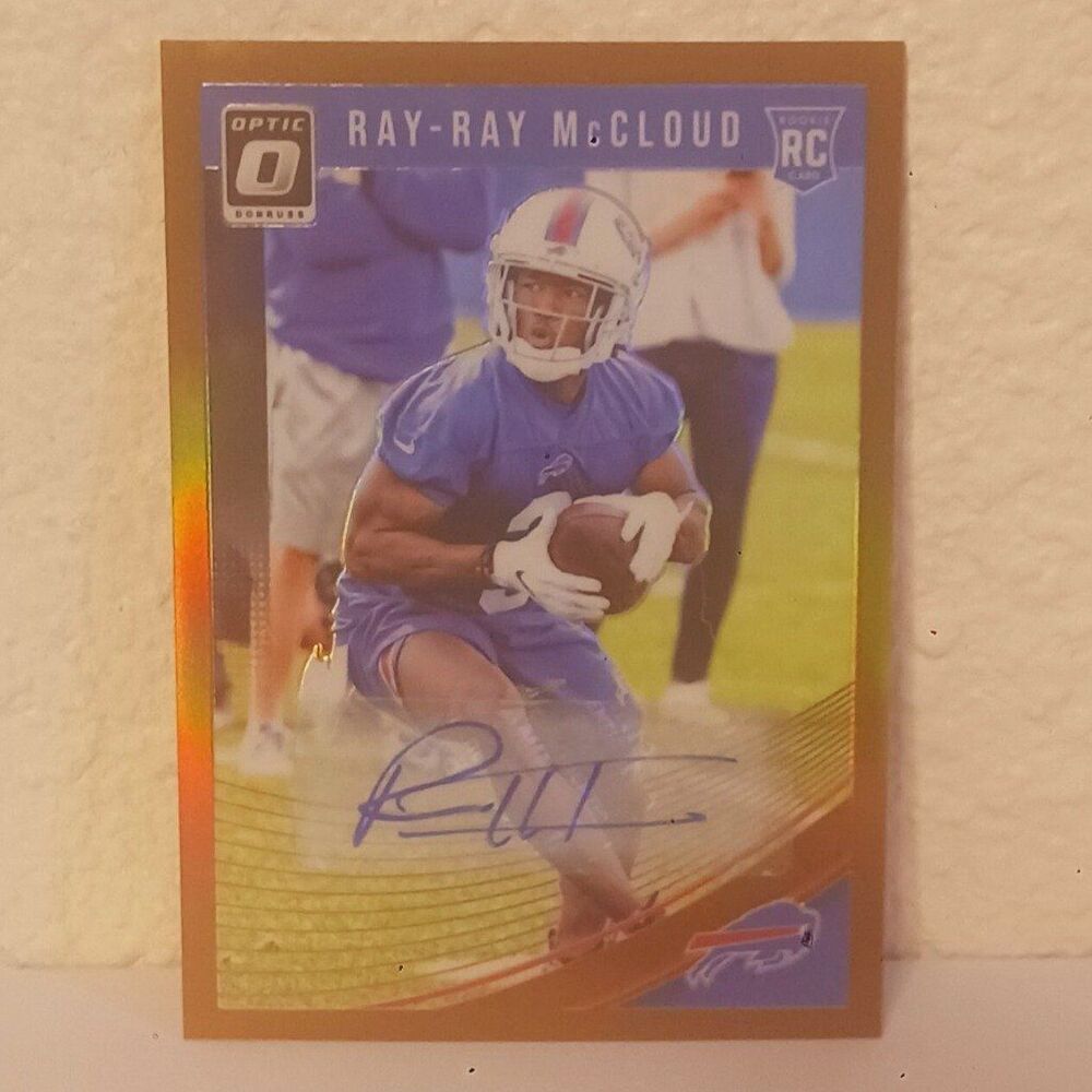 2018 DONRUSS OPTIC RAY-RAY MCCLOUD AUTOGRAPH BRONZE PRIZM ROOKIE CARD #114